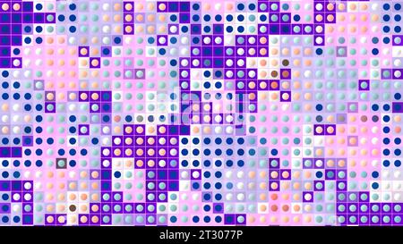 Abstract retro tetris background, construction old fashioned game. Motion. Randomly blinking colorful squares. Stock Photo