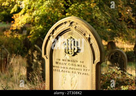 Victorian gravestone at Blackburn Cemetery Stock Photo