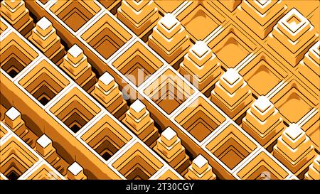 Orange and green squares in animation. Design. Large squares rising and ...