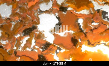 Abstract background of moving paint spots. Motion. Airy moving spots of colors on white background. Animation of moving paints with line patterns Stock Photo