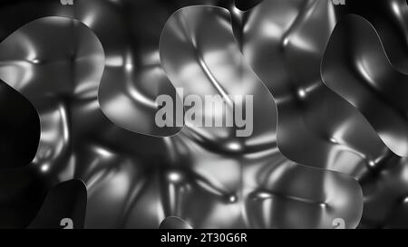 Moving spots of metallic 3d liquid. Design. Metallic luster moving ...