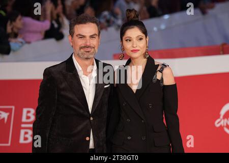 Eva Cela (l) and Andrea Perroni (r) attend the red carpet of Netflix tv