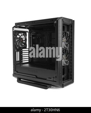 System unit case be quiet silent base 802 on white background. Stock Photo