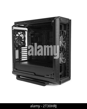 Open system unit case with fans of a personal computer. Stock Photo