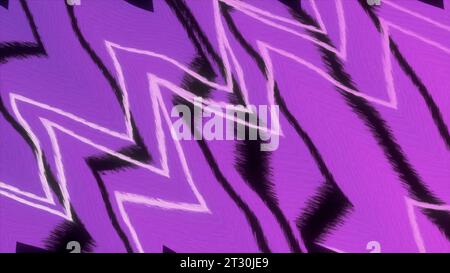 Purple and blue background. Motion. White and black stripes drawing patterns in computer animation. Stock Photo