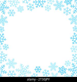 snowflakes picture frame square position for decoration vector illustration Stock Vector
