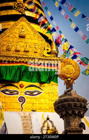 Swayambhunath, the Monkey Temple in Kathmandu, Nepal. Stock Photo