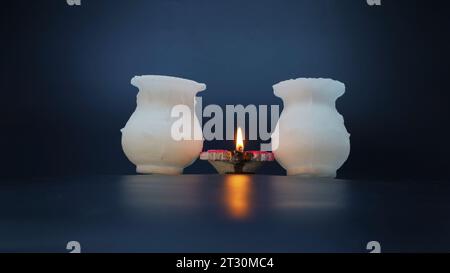 Sugar Karwa sweets for karwachauth festival, Indian culture, Happy Karwa Chauth festival, a one-day festival celebrated by Hindu women from some regio Stock Photo