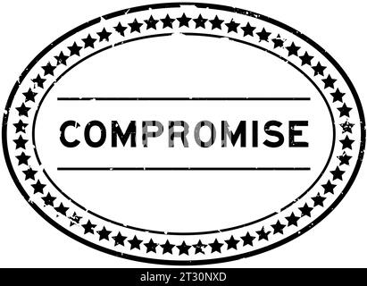 Grunge black compromise word oval rubber seal stamp on white background Stock Vector