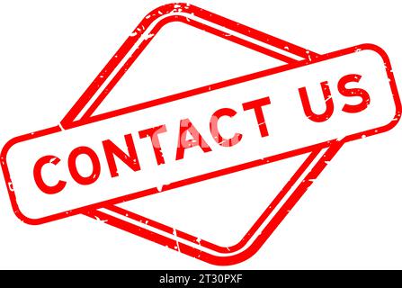 Grunge red contact us word rubber seal stamp on white background Stock Vector