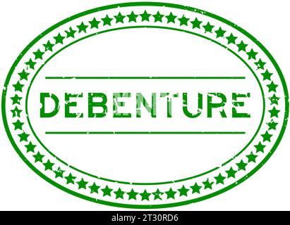 Grunge green debenture word oval rubber seal stamp on white background Stock Vector
