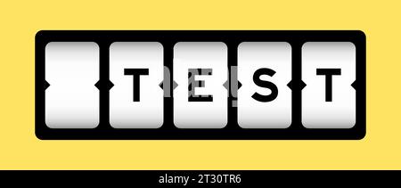Black color in word test on slot banner with yellow color background Stock Vector