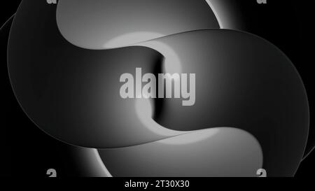 Abstract rotating heart of an alien creature. Design. Spinning 3d heart shape isolated on a black background. Stock Photo