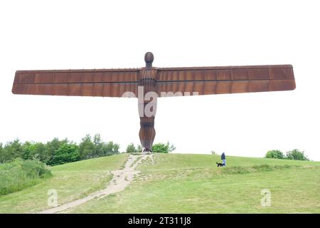 Angel of the north statue in Newcastle, UK, England Stock Photo