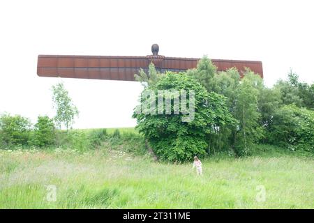Angel of the north statue in Newcastle, UK, England Stock Photo