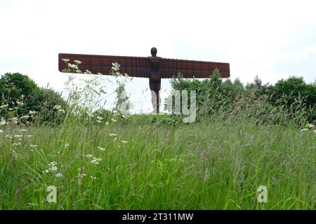 Angel of the north statue in Newcastle, UK, England Stock Photo