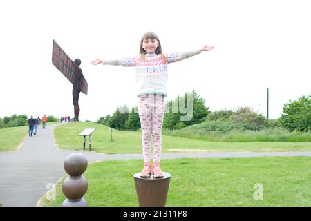 Angel of the north statue in Newcastle, UK, England Stock Photo