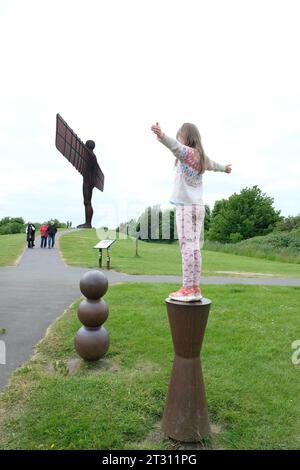 Angel of the north statue in Newcastle, UK, England Stock Photo