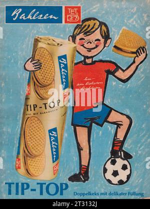 Bahlsen Doppelkeks mit delikater Fullung German vintage commercial Bahlsen Cookies advertisement 1969 Bahlsen biscuits advertising poster Stock Photo