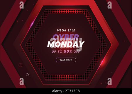 realistic cyber monday background design vector illustration Stock Vector