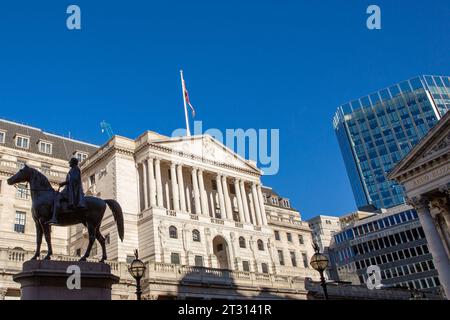 London, UK. 22nd Oct, 2023. General view of the Bank Of England building in London. Credit: SOPA Images Limited/Alamy Live News Stock Photo