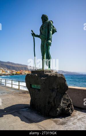 CANDELARIA, TENERIFE, SPAIN - JULY 19, 2023: Statue of Pelinor (mencey), one of the great leaders of the Guanche aborigines in the Canary Islands. Stock Photo