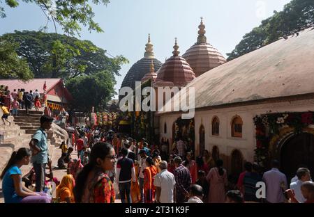 Guwahati, Assam, India. 22nd Oct, 2023. Devotees throng during Navratri Festival at Kamakhya temple. (Credit Image: © David Talukdar/ZUMA Press Wire) EDITORIAL USAGE ONLY! Not for Commercial USAGE! Stock Photo