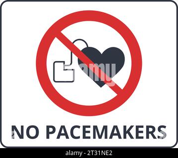 Pacemaker Prohibition Symbol Stock Vector