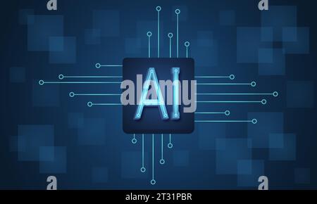 Vector background with artificial intelligence. Artificial intelligence. Stock Vector