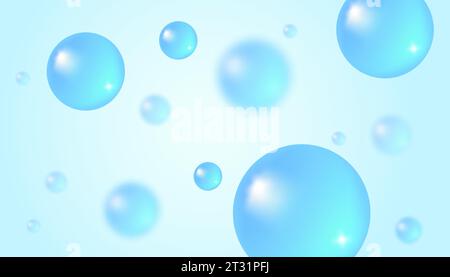Vector abstract background with water bubbles. Trendy vector background in realistic style. Stock Vector
