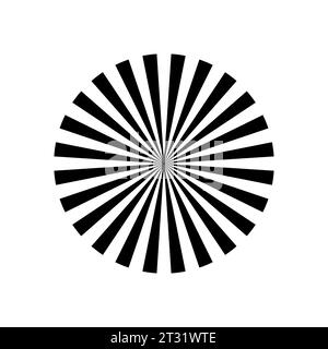 Circle line. Sunshine light ray. Black beam isolated on white background. Comic pattern. Sun effect rays. Abstract concentration element. Cartoons Stock Vector