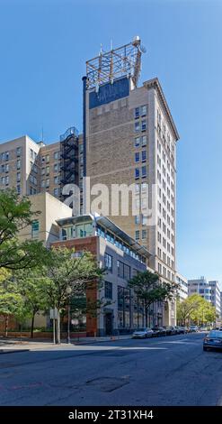 Downtown Trenton: Trenton Trust Company is a landmark commercial high-rise; the stone-clad building has a two-story arched entry on West State Street. Stock Photo