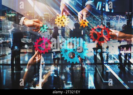 Connected Team Partnership as a Business concept for synergy and shared ...