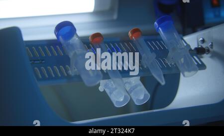 Rotating Lab Flask Drug research and development laboratory - stock photo Stock Photo - Alamy