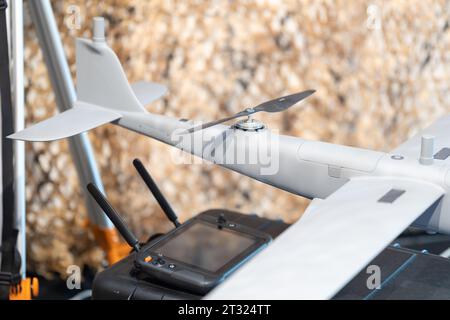 Elevated work platform with control panel. Stock Photo