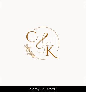 CK initial wedding monogram logo design ideas Stock Vector
