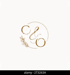 CO initial wedding monogram logo design ideas Stock Vector