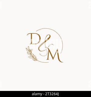 DM initial wedding monogram logo design ideas Stock Vector