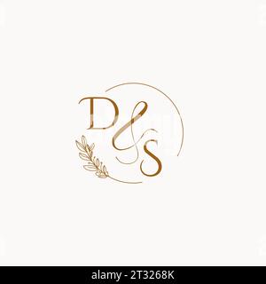 DS initial wedding monogram logo design ideas Stock Vector