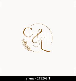 CL initial wedding monogram logo design ideas Stock Vector