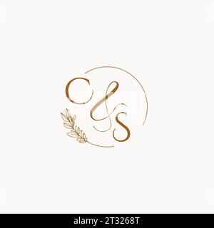 CS initial wedding monogram logo design ideas Stock Vector