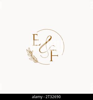 EF initial wedding monogram logo design ideas Stock Vector