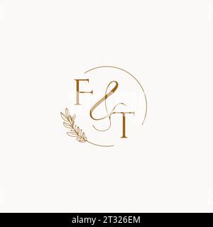 FT initial wedding monogram logo design ideas Stock Vector
