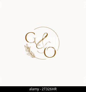GO initial wedding monogram logo design ideas Stock Vector