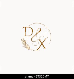 DX initial wedding monogram logo design ideas Stock Vector