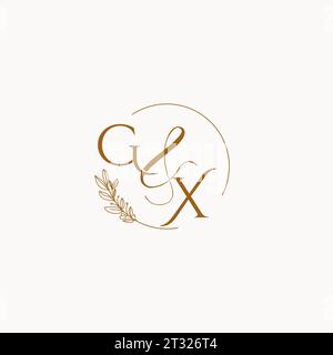 GX initial wedding monogram logo design ideas Stock Vector