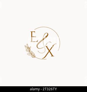 EX initial wedding monogram logo design ideas Stock Vector