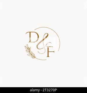 DF initial wedding monogram logo design ideas Stock Vector