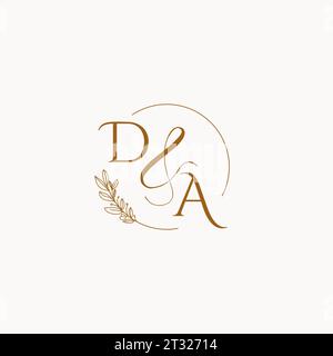 DA initial wedding monogram logo design ideas Stock Vector