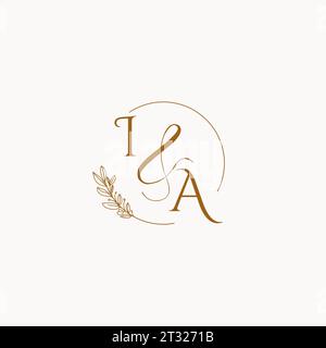 IA initial wedding monogram logo design ideas Stock Vector